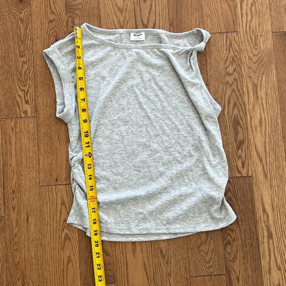 NWOT Cotton On Marlow Twist Shoulder Top Gray Asymmetric Neck Women’s Size L - Picture 6 of 9